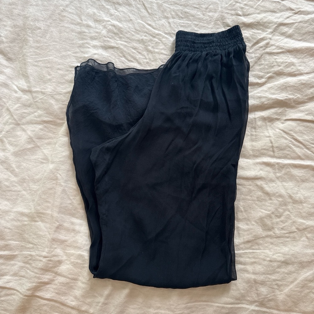 Skims Silk Sheer Black Pants | Size M | Like New